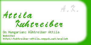 attila kuhtreiber business card
