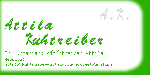 attila kuhtreiber business card